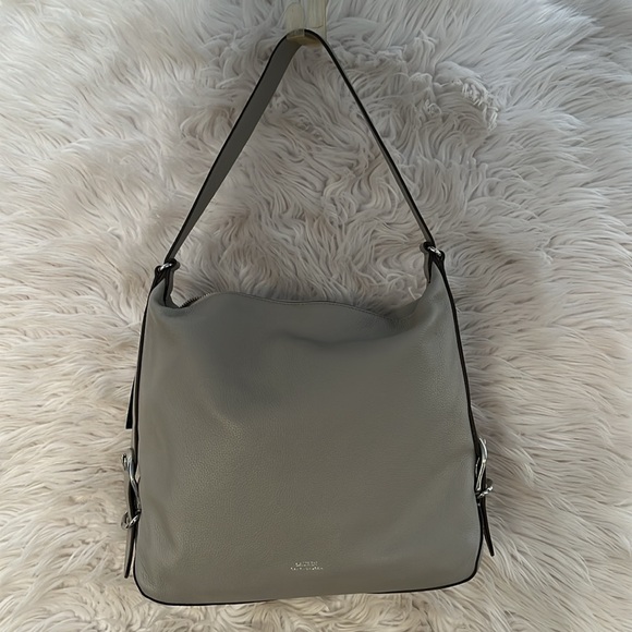 LAUREN RALPH LAUREN Cornwall Pebbled Leather HandBag/Purse/Slouch Hobo NWT - Picture 4 of 16